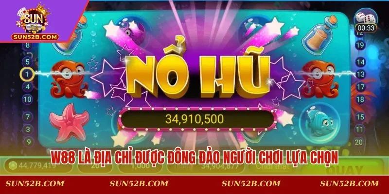 W88 là địa chỉ được đông đảo người chơi lựa chọn
